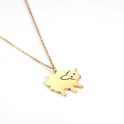 Stainless Steel Simple Sheep Exquisite Farm Cute Lamb Ladies Pendant Necklace Jewelry Best Gift for Man
