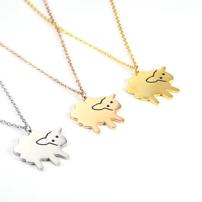 Stainless Steel Simple Sheep Exquisite Farm Cute Lamb Ladies Pendant Necklace Jewelry Best Gift for Man