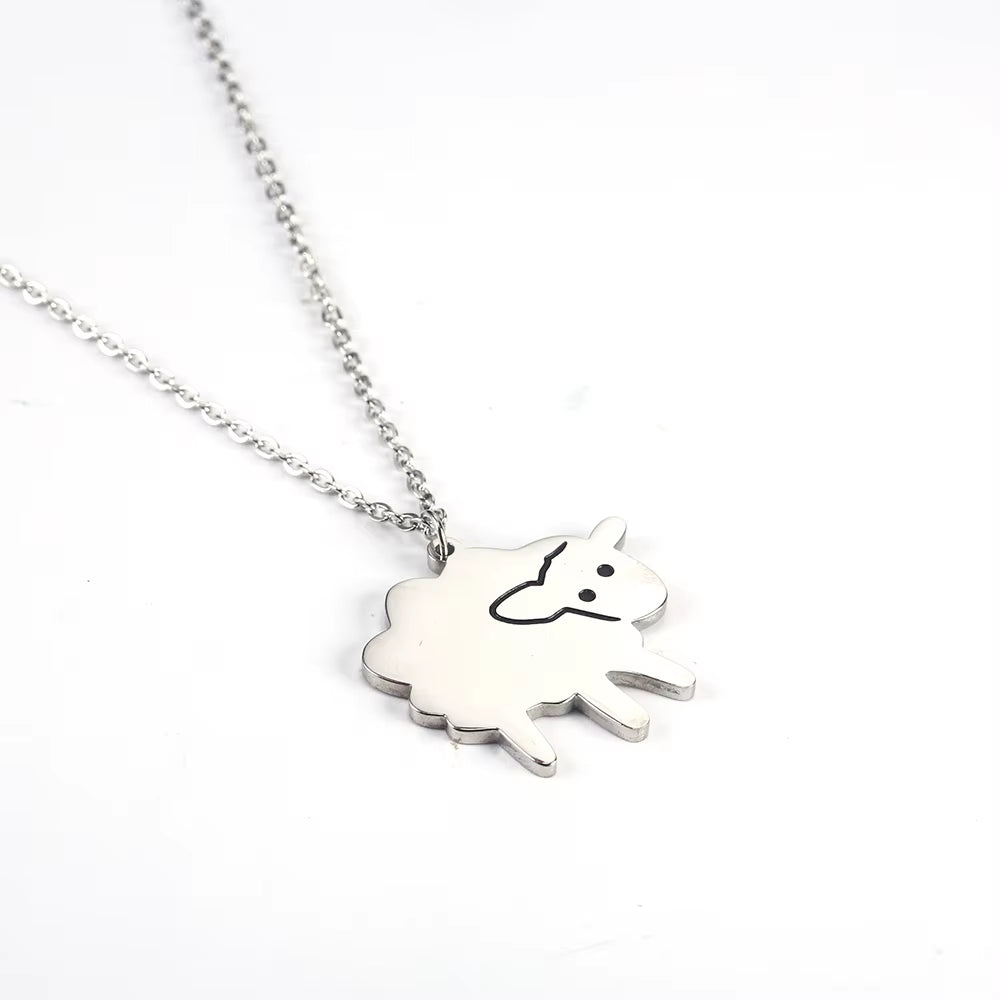 Stainless Steel Simple Sheep Exquisite Farm Cute Lamb Ladies Pendant Necklace Jewelry Best Gift for Man